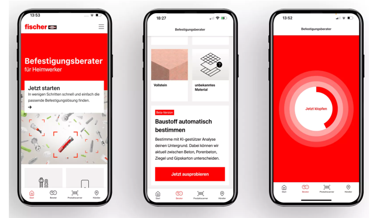 Service Intelligenter Klopftest: KI-Baustofferkennung in Fischer DIY-App - News, Bild 1