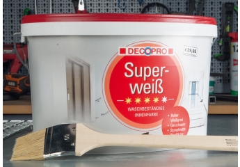 Innenfarben-Wand DecoPro Superweiß im Test, Bild 1